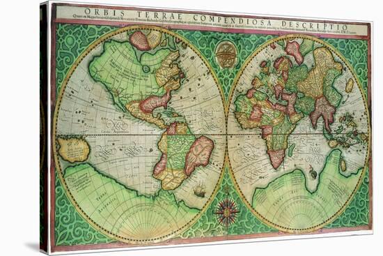 Old World Map 1587-null-Stretched Canvas