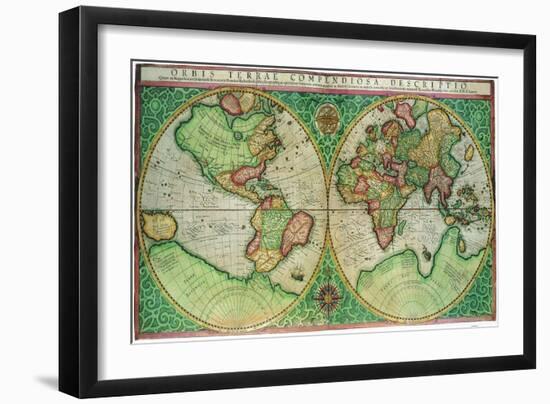 Old World Map 1587-null-Framed Premium Giclee Print