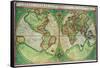 Old World Map 1587-null-Framed Stretched Canvas