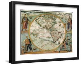 Old World Map 1597-null-Framed Giclee Print