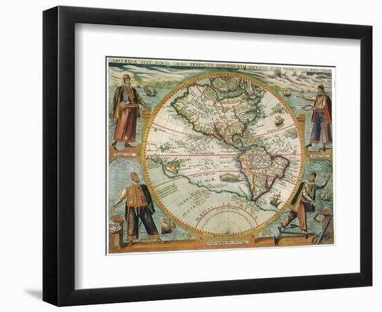 Old World Map 1597-null-Framed Giclee Print