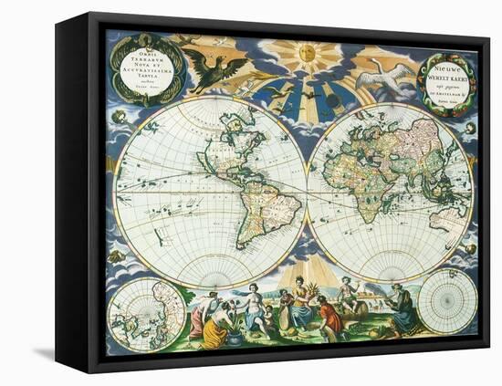 Old World Map 1666-Pieter Goos-Framed Stretched Canvas