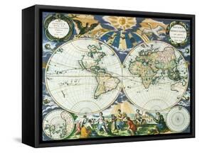 Old World Map 1666-Pieter Goos-Framed Stretched Canvas