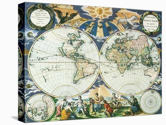 Old World Map 1666-Pieter Goos-Stretched Canvas