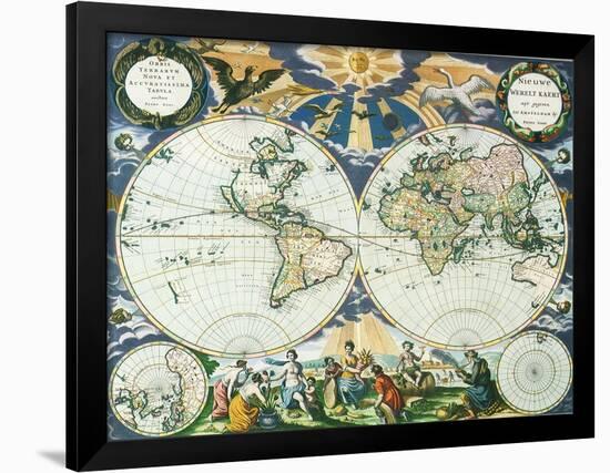 Old World Map 1666-Pieter Goos-Framed Giclee Print