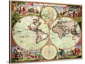 Old World Map 1675-null-Stretched Canvas