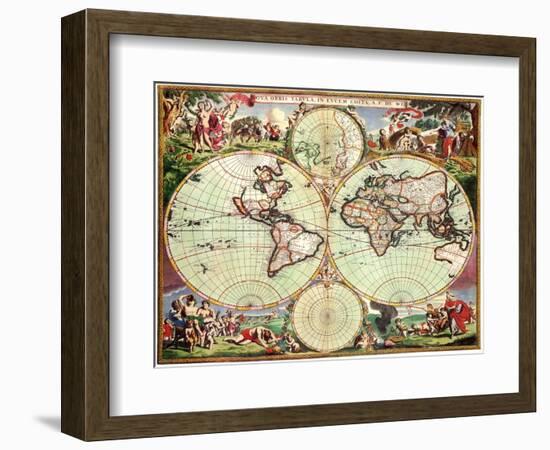 Old World Map 1675-null-Framed Giclee Print