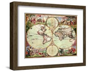 Old World Map 1675-null-Framed Giclee Print