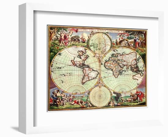 Old World Map 1675-null-Framed Giclee Print