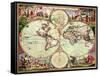 Old World Map 1675-null-Framed Stretched Canvas