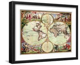 Old World Map 1675-null-Framed Giclee Print