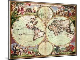 Old World Map 1675-null-Mounted Giclee Print