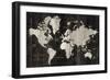 Old World Map Black-Wild Apple Portfolio-Framed Art Print