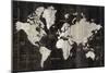 Old World Map Black-Wild Apple Portfolio-Mounted Art Print