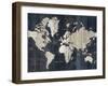 Old World Map Blue Crop-Wild Apple Portfolio-Framed Art Print