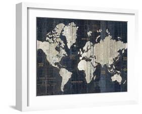 Old World Map Blue Crop-Wild Apple Portfolio-Framed Art Print