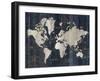 Old World Map Blue v2-Wild Apple Portfolio-Framed Art Print