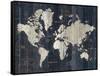 Old World Map Blue v2-Wild Apple Portfolio-Framed Stretched Canvas