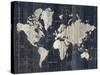 Old World Map Blue v2-Wild Apple Portfolio-Stretched Canvas