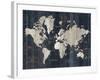 Old World Map Blue v2-Wild Apple Portfolio-Framed Art Print