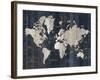 Old World Map Blue v2-Wild Apple Portfolio-Framed Art Print