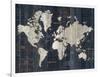 Old World Map Blue v2-Wild Apple Portfolio-Framed Art Print