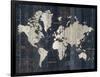 Old World Map Blue v2-Wild Apple Portfolio-Framed Art Print