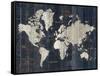 Old World Map Blue v2-Wild Apple Portfolio-Framed Stretched Canvas