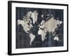 Old World Map Blue v2-Wild Apple Portfolio-Framed Art Print