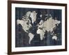 Old World Map Blue v2-Wild Apple Portfolio-Framed Art Print