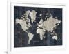 Old World Map Blue v2-Wild Apple Portfolio-Framed Art Print