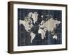 Old World Map Blue v2-Wild Apple Portfolio-Framed Art Print