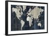 Old World Map Blue-Wild Apple Portfolio-Framed Art Print