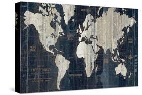 Old World Map Blue-Wild Apple Portfolio-Stretched Canvas