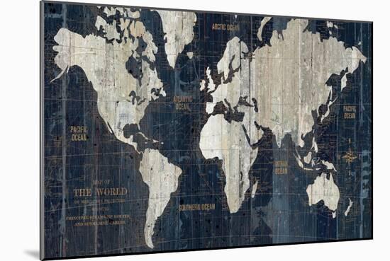 Old World Map Blue-Wild Apple Portfolio-Mounted Art Print