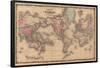 Old World Map Colorful Art Print Poster-null-Framed Poster