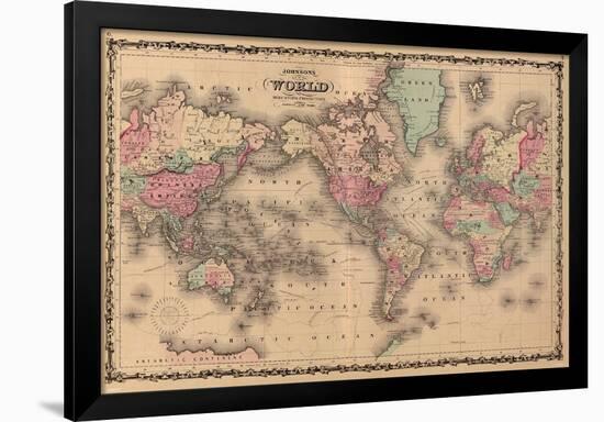 Old World Map Colorful Art Print Poster-null-Framed Poster