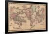 Old World Map Colorful Art Print Poster-null-Framed Poster