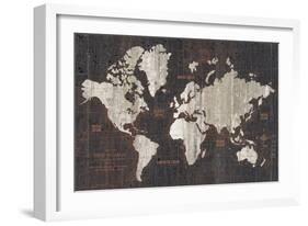 Old World Map Dark Neutral-Wild Apple Portfolio-Framed Art Print