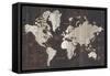Old World Map Dark Neutral-Wild Apple Portfolio-Framed Stretched Canvas
