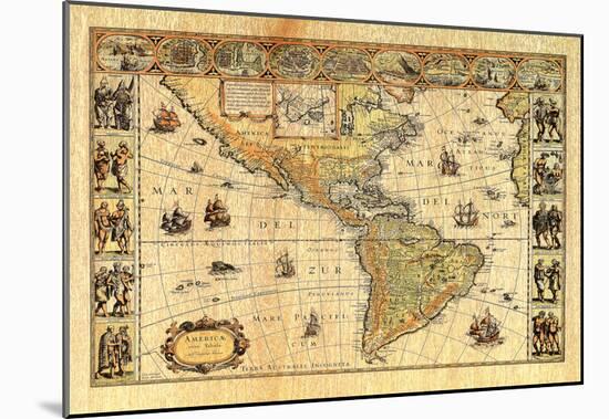 Old World Map Photo # 2 Art Print POSTER lithograph-null-Mounted Poster