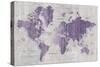 Old World Map Purple Gray-Wild Apple Portfolio-Stretched Canvas