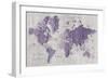 Old World Map Purple Gray-Wild Apple Portfolio-Framed Art Print