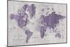 Old World Map Purple Gray-Wild Apple Portfolio-Mounted Art Print