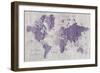 Old World Map Purple Gray-Wild Apple Portfolio-Framed Premium Giclee Print