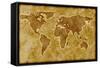 Old World Map-Arcoss-Framed Stretched Canvas