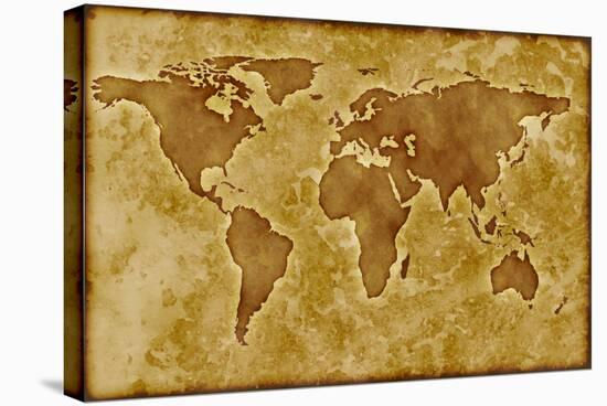 Old World Map-Arcoss-Stretched Canvas