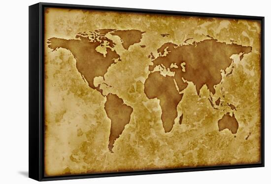 Old World Map-Arcoss-Framed Stretched Canvas