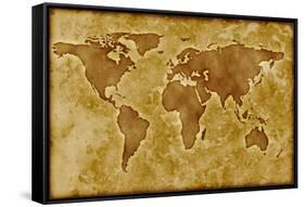 Old World Map-Arcoss-Framed Stretched Canvas