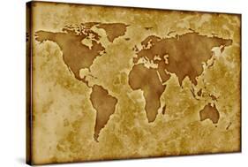 Old World Map-Arcoss-Stretched Canvas